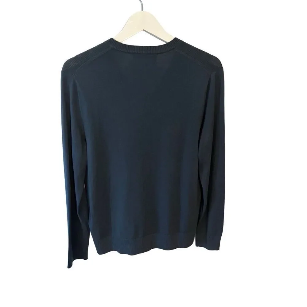 Banana Republic blue fine merino v-neck wool sweater - S